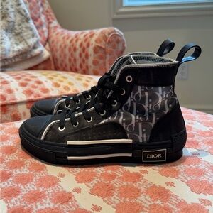 Dior High-Top Sneakers in Black and Gray